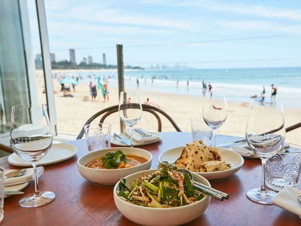 Beachfront view and Moreton Bay bug rolls