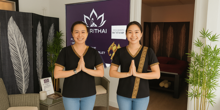 Authentic Thai massage with authentic Thai massage bed (wide and solid), mattress and service.