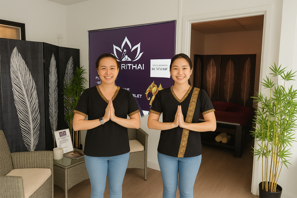 Authentic Thai massage with authentic Thai massage bed (wide and solid), mattress and service.